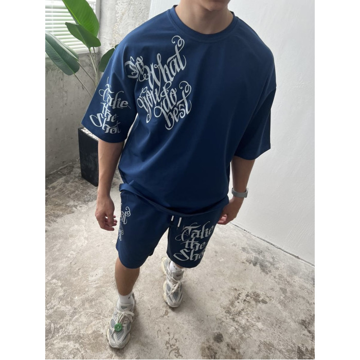 Літній oversize костюм з принтом