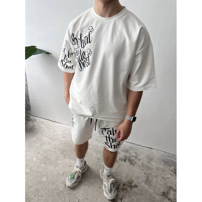 Літній oversize костюм з принтом