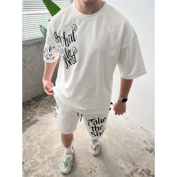 Літній oversize костюм з принтом