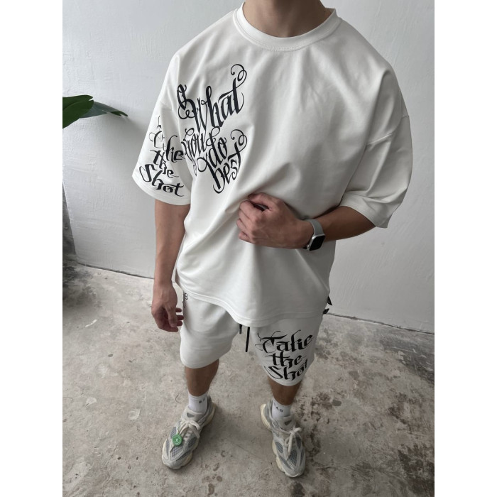 Літній oversize костюм з принтом