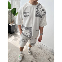 Літній oversize костюм з принтом