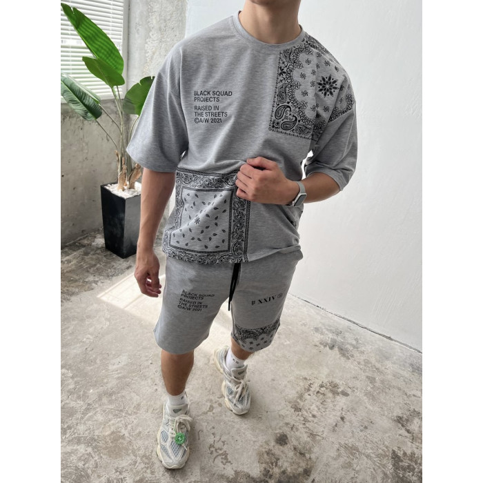 Літній oversize костюм з принтом