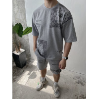 Літній oversize костюм з принтом