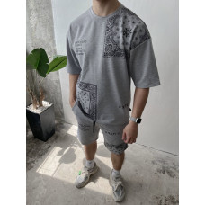 Літній oversize костюм з принтом