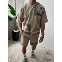 Літній oversize костюм з принтом