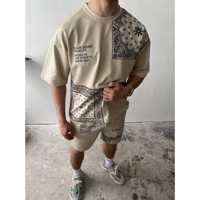 Літній oversize костюм з принтом