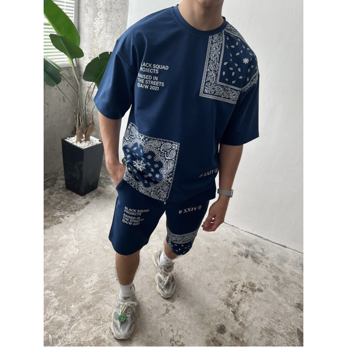 Літній oversize костюм з принтом