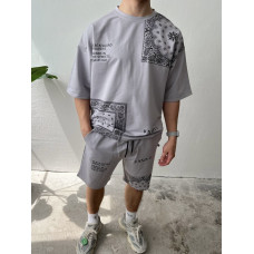 Літній oversize костюм з принтом