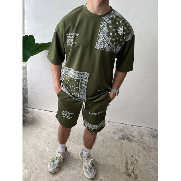 Літній oversize костюм з принтом