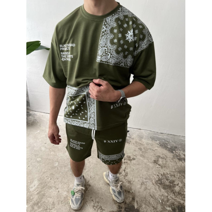 Літній oversize костюм з принтом