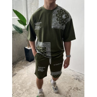 Літній oversize костюм з принтом