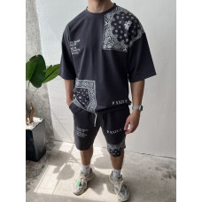 Літній oversize костюм з принтом