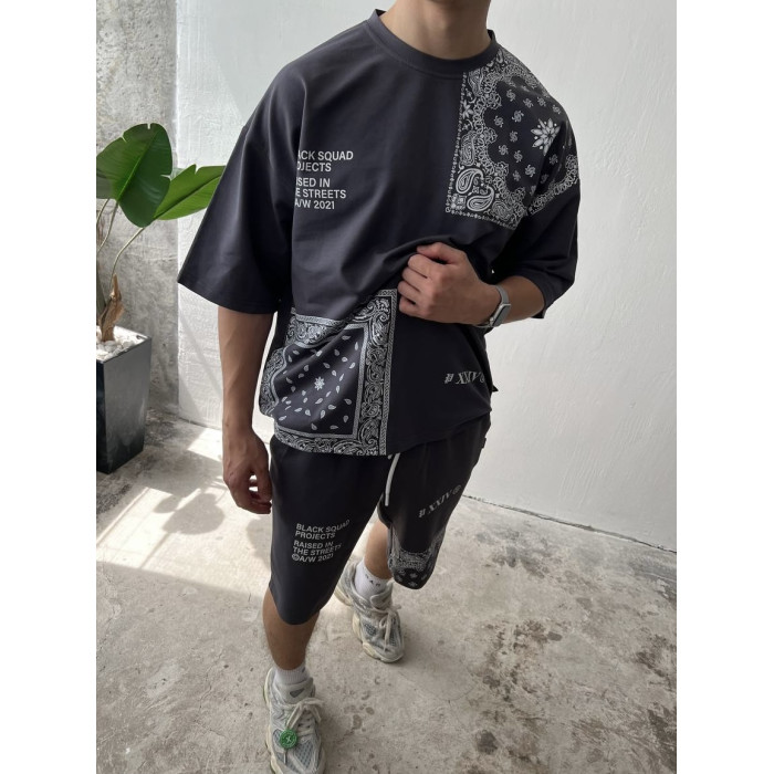 Літній oversize костюм з принтом