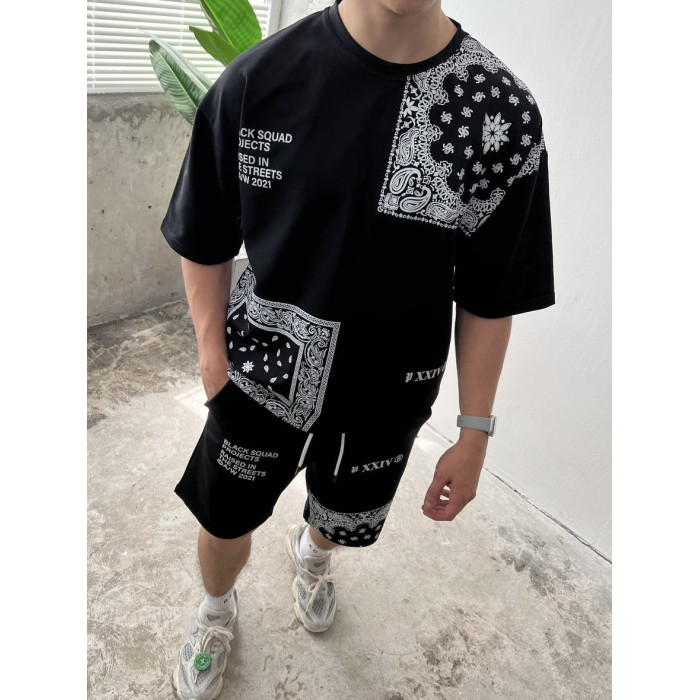 Літній oversize костюм з принтом