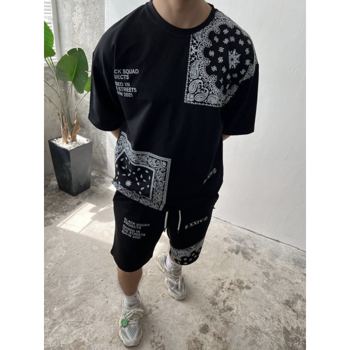 Літній oversize костюм з принтом