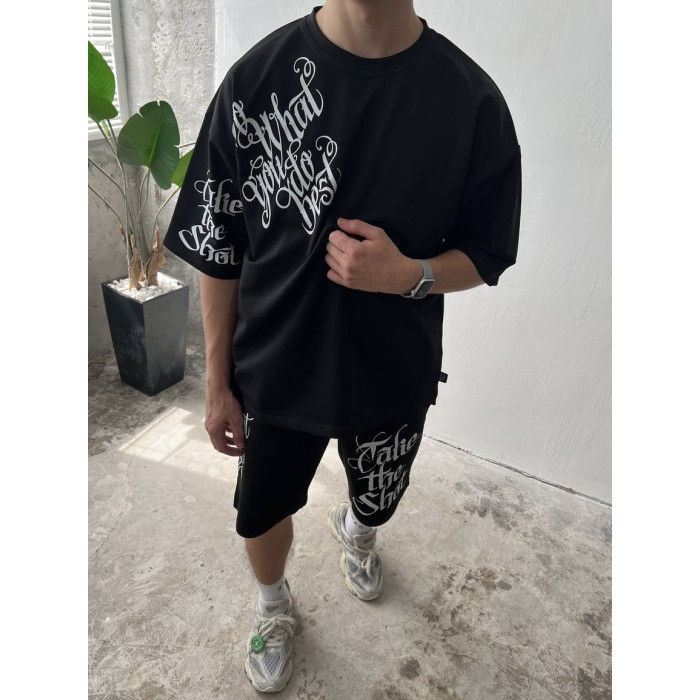 Літній oversize костюм з принтом