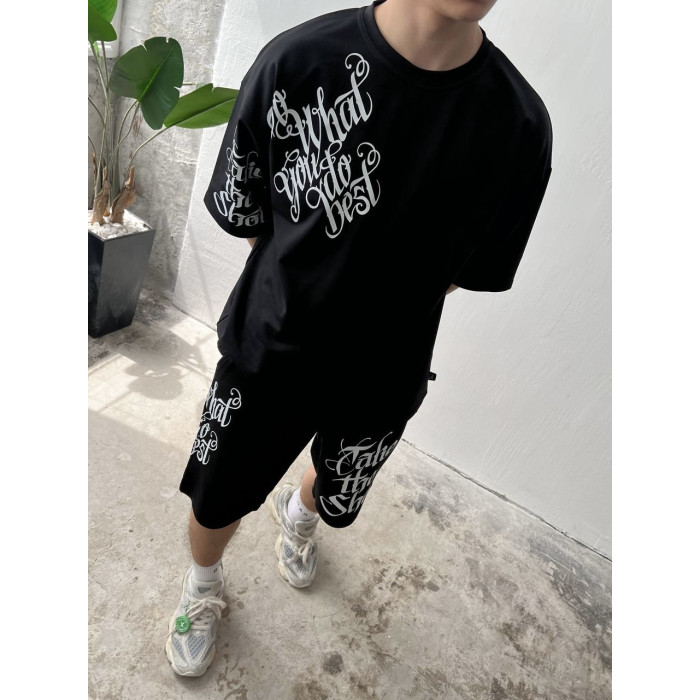 Літній oversize костюм з принтом