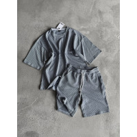 Літній oversize костюм у рубчик