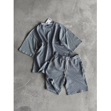 Літній oversize костюм у рубчик