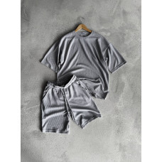 Літній oversize костюм у рубчик