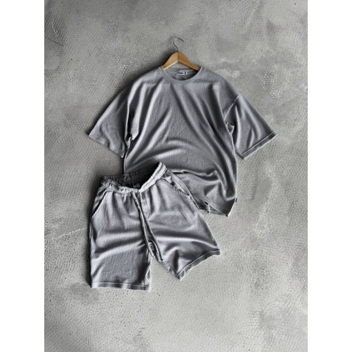 Літній oversize костюм у рубчик