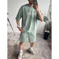 Літній oversize костюм з надписом