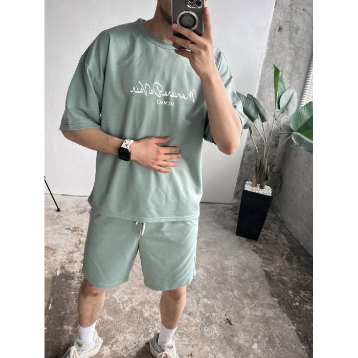 Літній oversize костюм з надписом