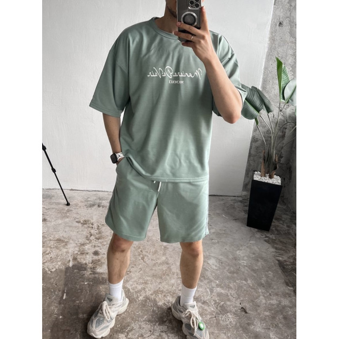 Літній oversize костюм з надписом