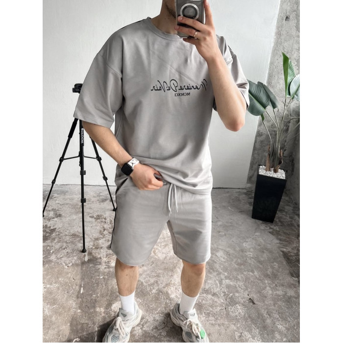 Літній oversize костюм з надписом