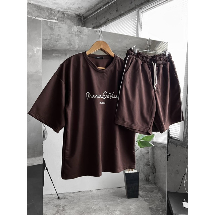 Літній oversize костюм з надписом