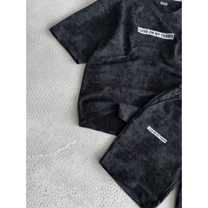 Літній oversize костюм з надписом