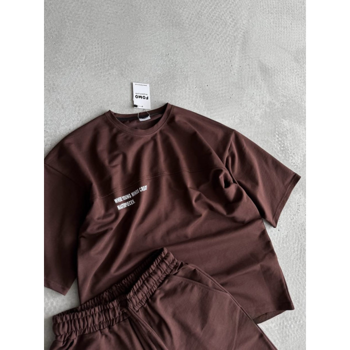 Літній oversize костюм з надписом