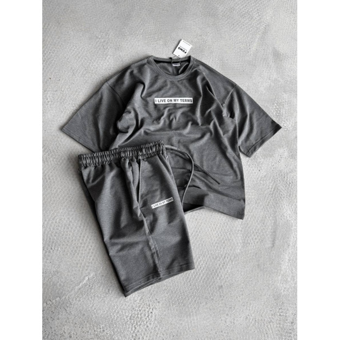 Літній oversize костюм з надписом