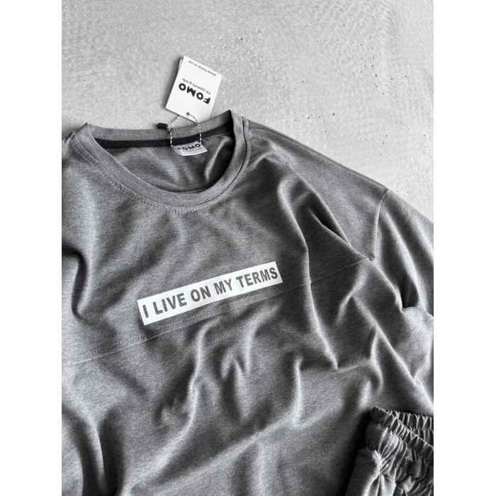 Літній oversize костюм з надписом