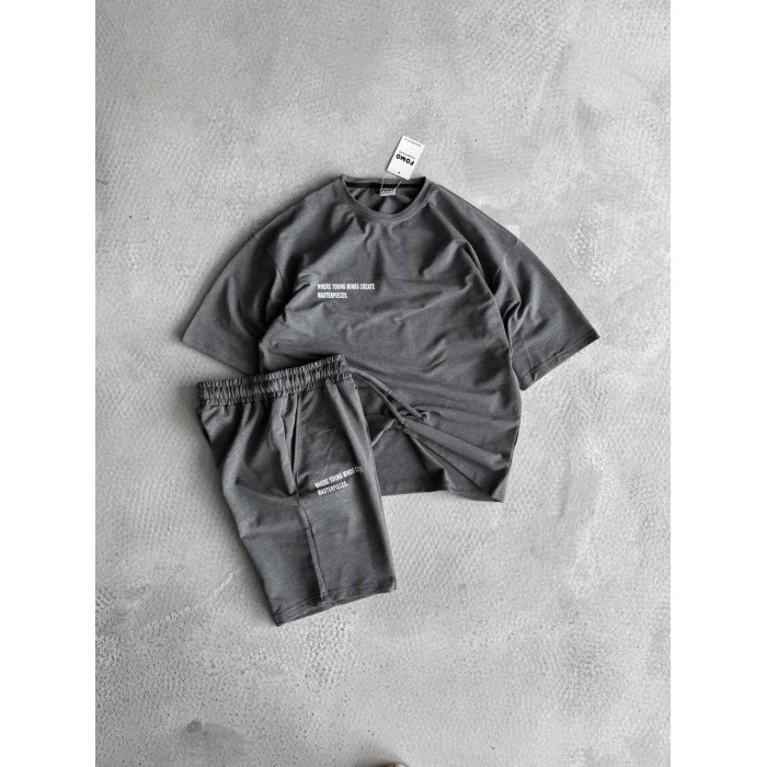 Літній oversize костюм з надписом