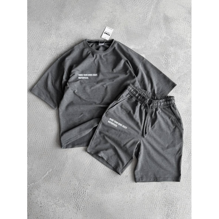 Літній oversize костюм з надписом