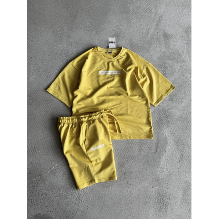 Літній oversize костюм з надписом