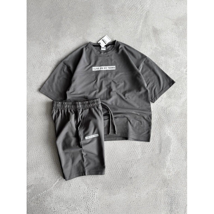 Літній oversize костюм з надписом