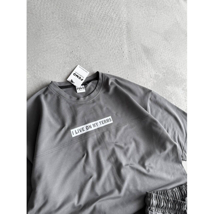 Літній oversize костюм з надписом