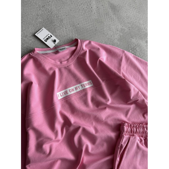 Літній oversize костюм з надписом