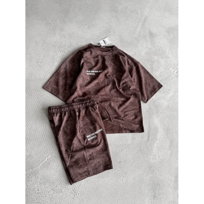 Літній oversize костюм з надписом