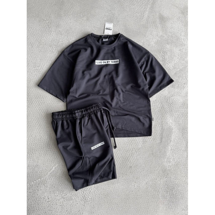 Літній oversize костюм з надписом