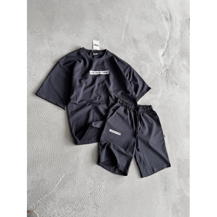 Літній oversize костюм з надписом