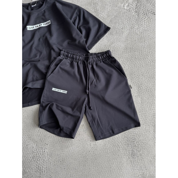 Літній oversize костюм з надписом