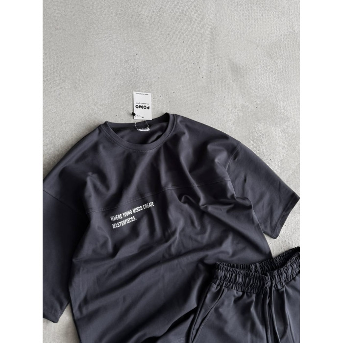 Літній oversize костюм з надписом