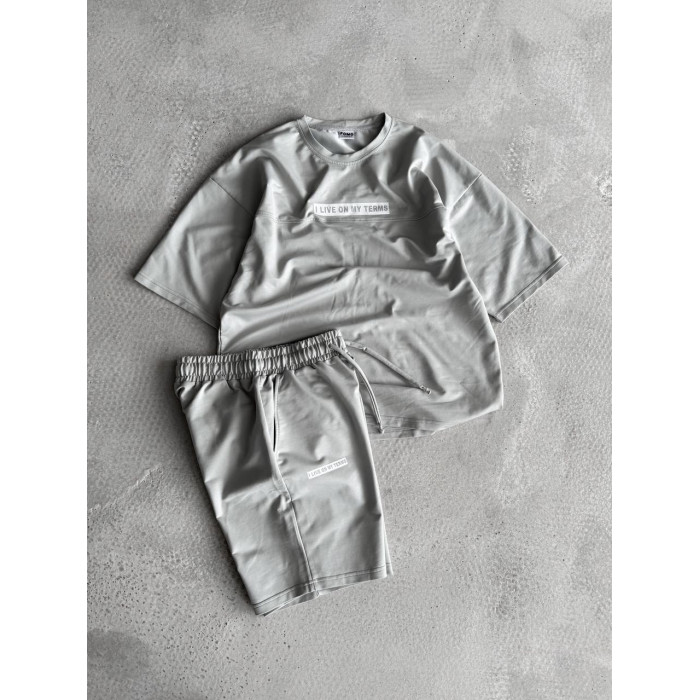 Літній oversize костюм з надписом