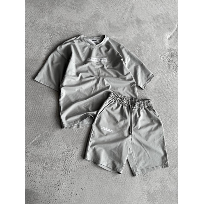 Літній oversize костюм з надписом