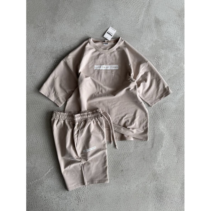 Літній oversize костюм з надписом