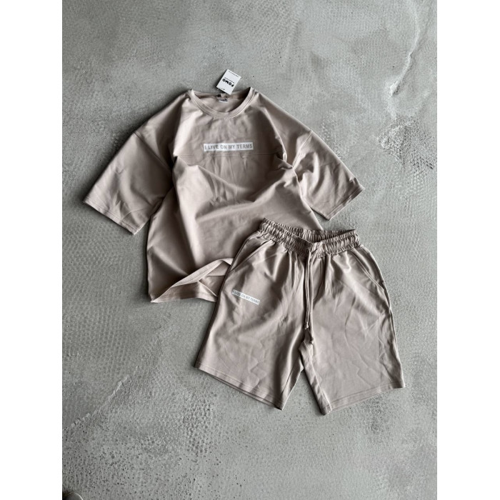 Літній oversize костюм з надписом