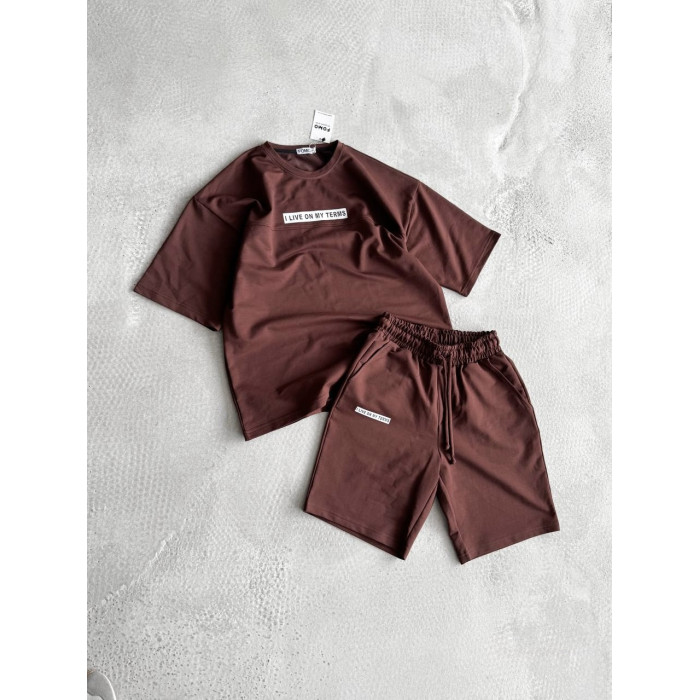 Літній oversize костюм з надписом